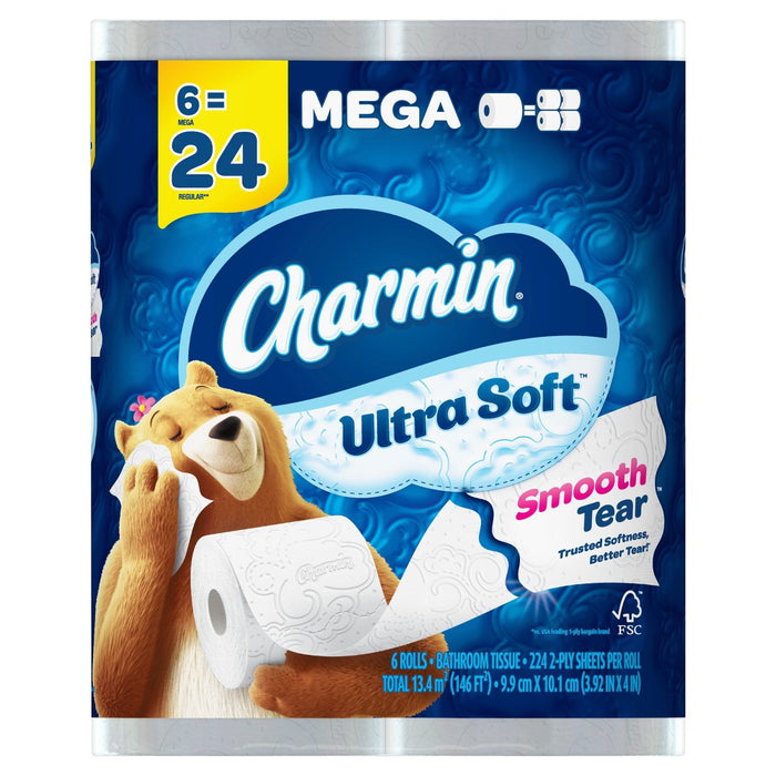 Charmin Ultra Soft Toilet Paper - 6 Mega Rolls