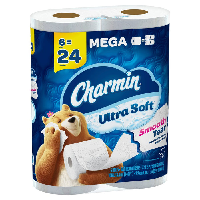 Charmin Ultra Soft Toilet Paper - 6 Mega Rolls