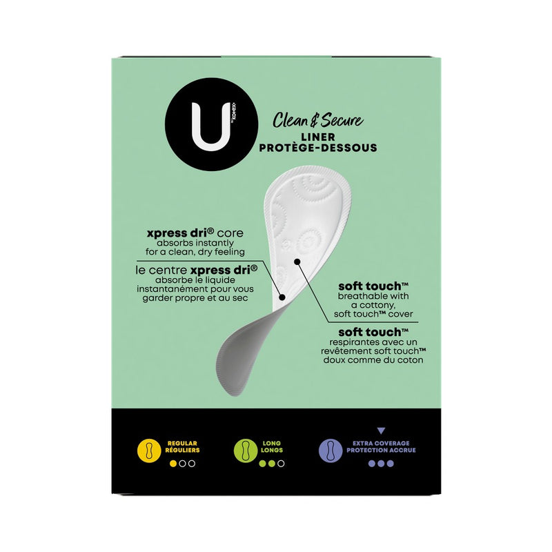 U by Kotex Clean & Secure Fragrance Free Panty Liners - Light Absorbency - 80ct