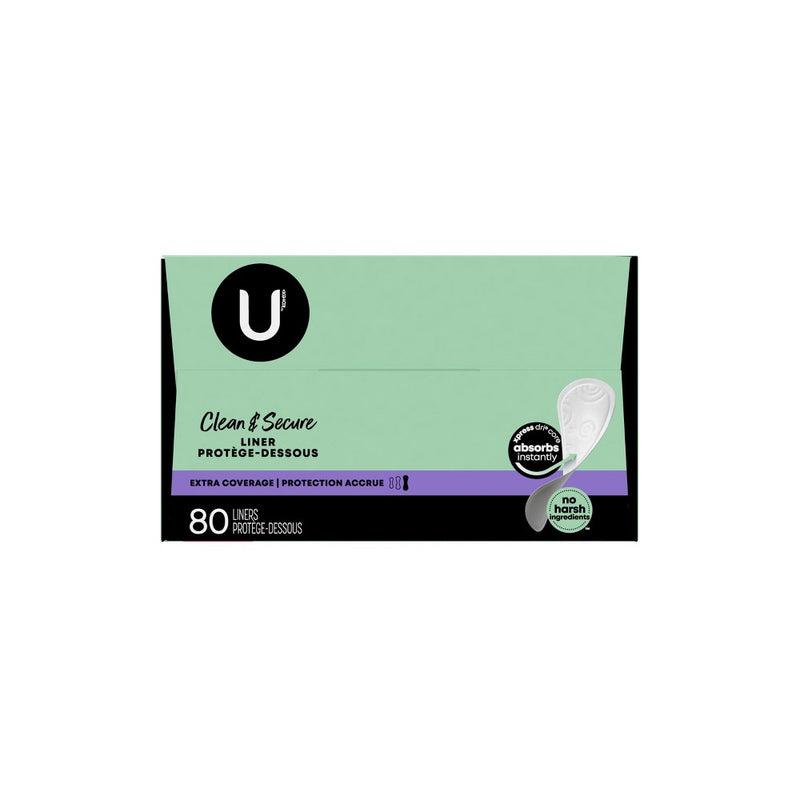 U by Kotex Clean & Secure Fragrance Free Panty Liners - Light Absorbency - 80ct