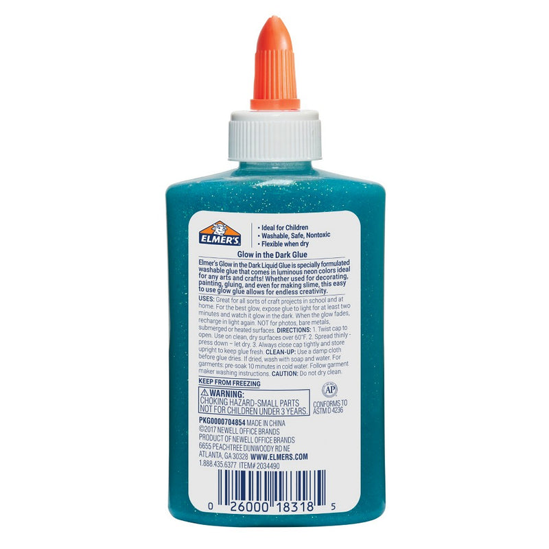 Elmer's 5oz Washable School Glue Glow in the Dark - Neon Blue