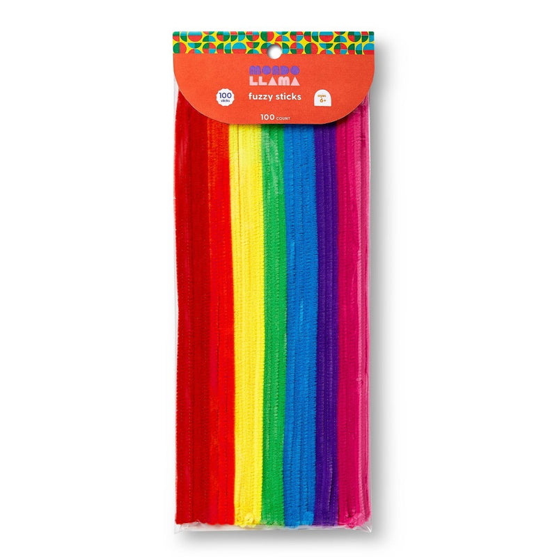 100ct Fuzzy Sticks Classic Colors - Mondo Llama