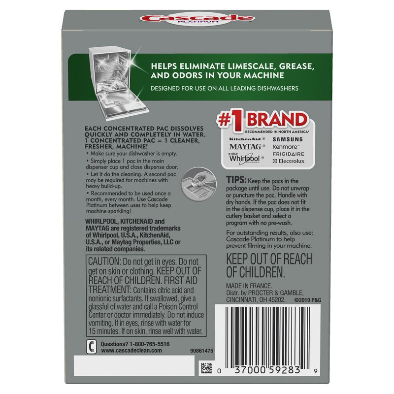 Cascade Platinum Dishwasher Cleaner - 3ct