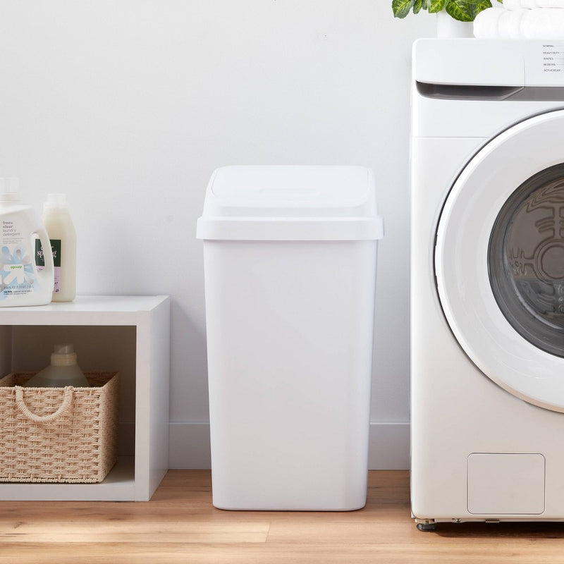 13gal Swing Top Waste Basket White - Brightroom (LOCAL PICKUP ONLY)