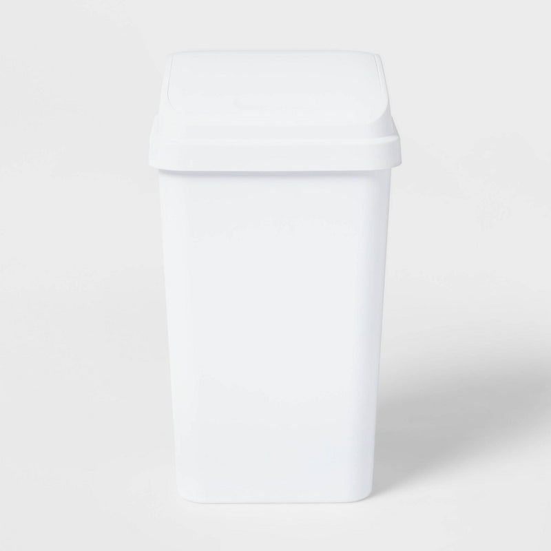 13gal Swing Top Waste Basket White - Brightroom (LOCAL PICKUP ONLY)