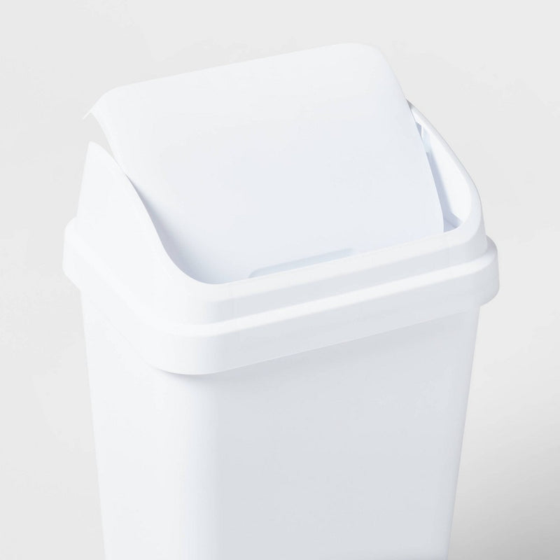 13gal Swing Top Waste Basket White - Brightroom (LOCAL PICKUP ONLY)