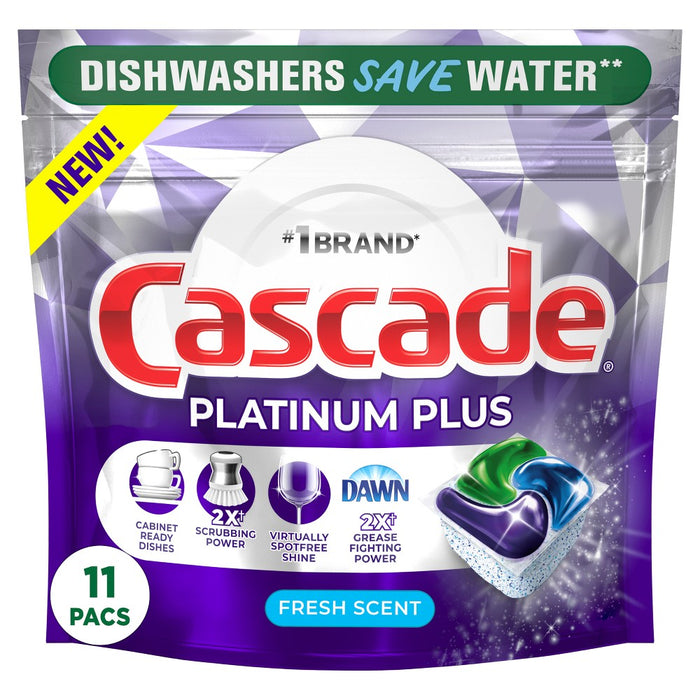 Cascade Fresh Platinum Plus Action Pacs Dishwasher Detergents - 11ct