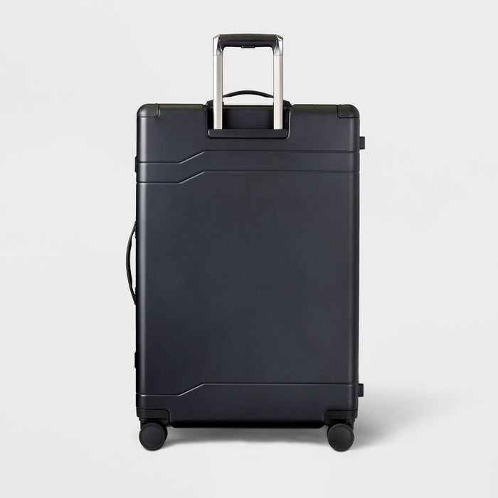 Signature Hardside Trunk Large Checked Spinner Suitcase Black - Open Story (LOCAL PICKUP ONLY)