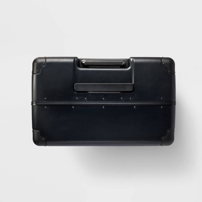 Signature Hardside Trunk Large Checked Spinner Suitcase Black - Open Story (LOCAL PICKUP ONLY)