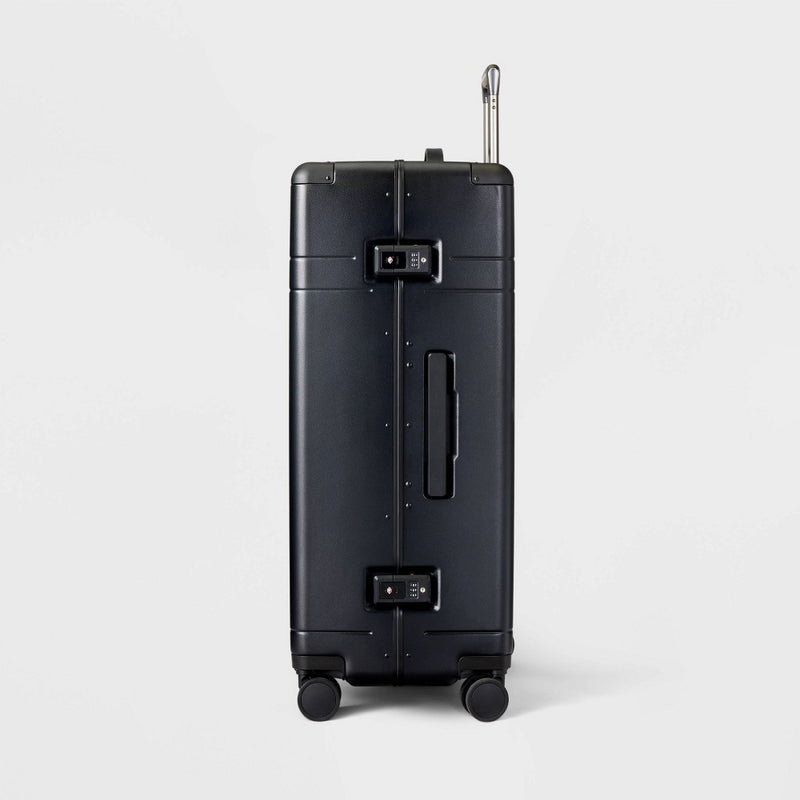 Signature Hardside Trunk Large Checked Spinner Suitcase Black - Open Story (LOCAL PICKUP ONLY)