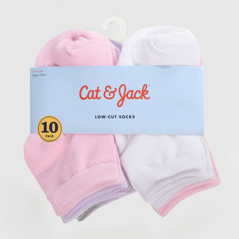Baby Girls' 10pk Low Cut Socks - Cat & Jack 6-12M