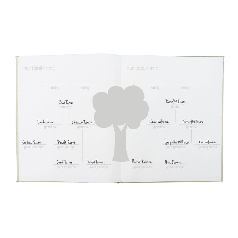Pearhead Linen Baby Memory Book - Gray Linen