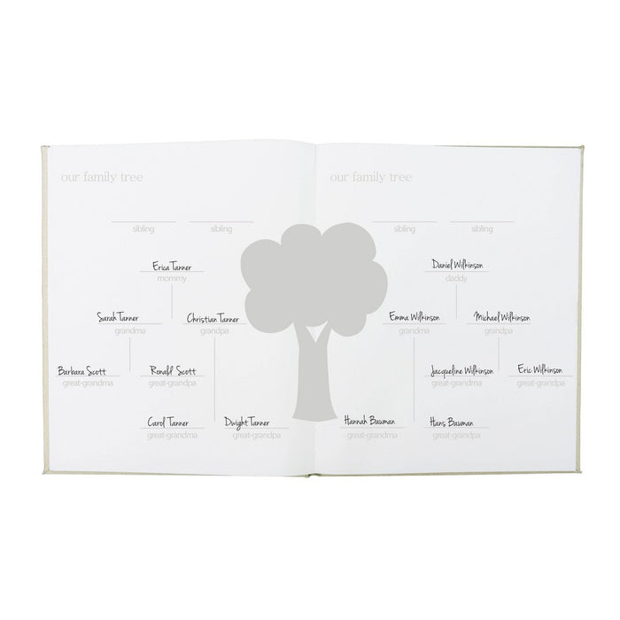 Pearhead Linen Baby Memory Book - Gray Linen