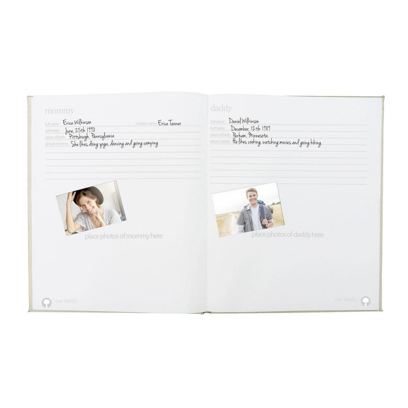 Pearhead Linen Baby Memory Book - Gray Linen