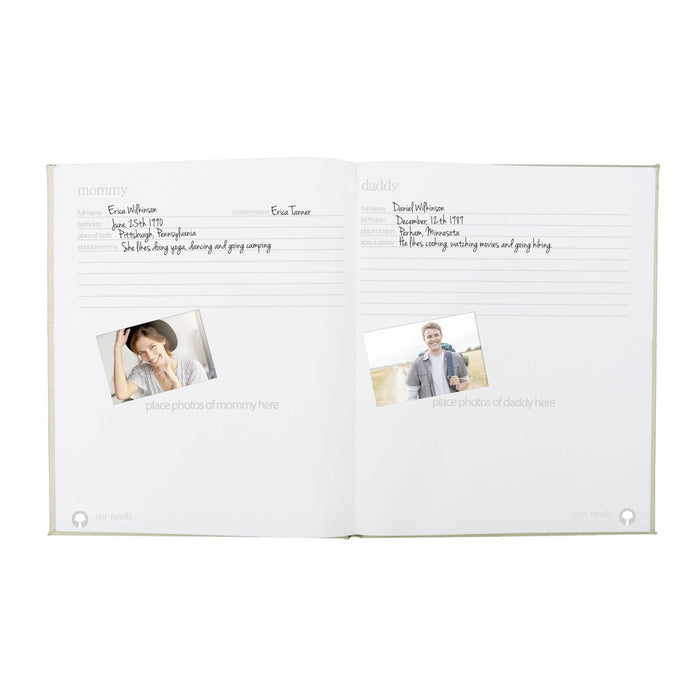 Pearhead Linen Baby Memory Book - Gray Linen