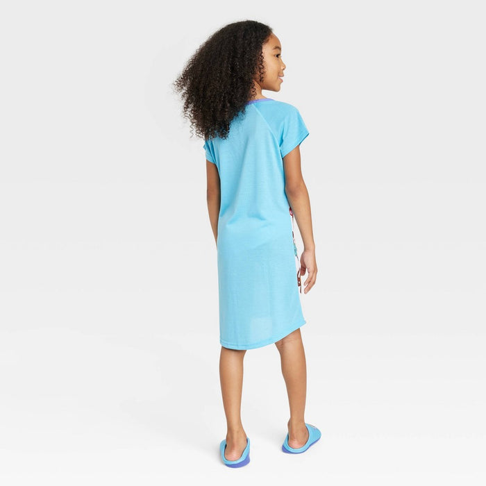 Girls' Rugrats NightGown with Slippers Pajama Set - Blue/White 10-12