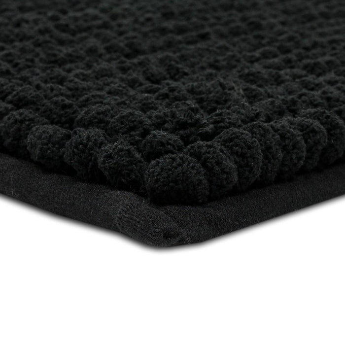 17"x24" Chunky Chenille Memory Foam Bath Rug Black - Room Essentials6