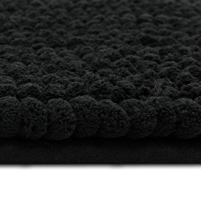 17"x24" Chunky Chenille Memory Foam Bath Rug Black - Room Essentials6