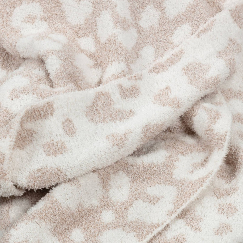 Cozy Feathery Knit Cheetah Throw Blanket Beige - Threshold