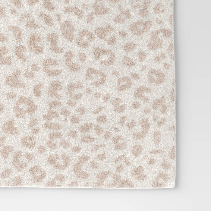Cozy Feathery Knit Cheetah Throw Blanket Beige - Threshold