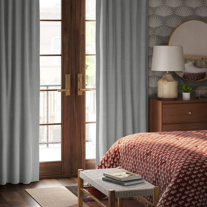 2pk 84"x50" Aruba Blackout Curtain Panels Gray - Threshold