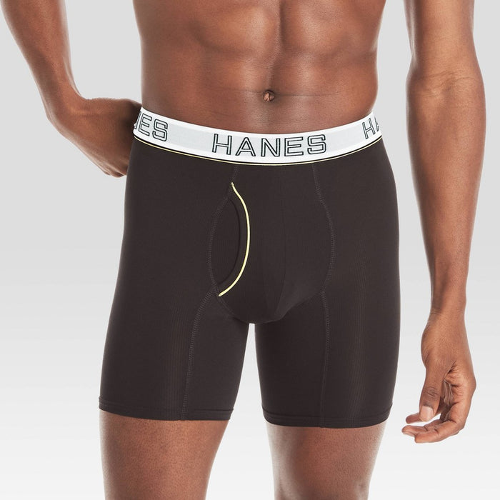 Hanes Originals Premium Men's Lightweight Mesh Comfort Flex Fit Boxer Briefs - Black S