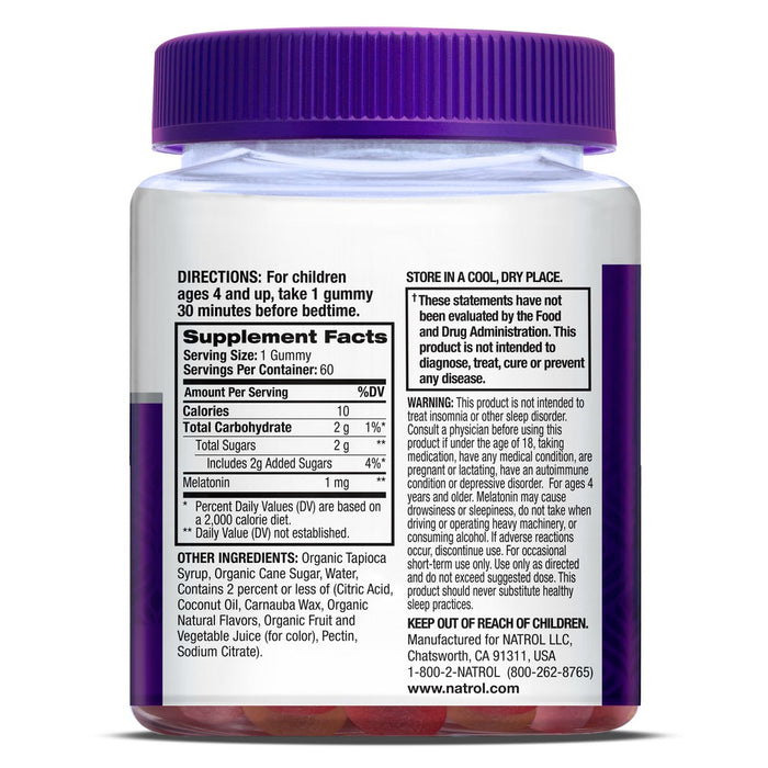 Natrol Kids' Melatonin Sleep Aid 1mg Gummies - Berry - 60ct