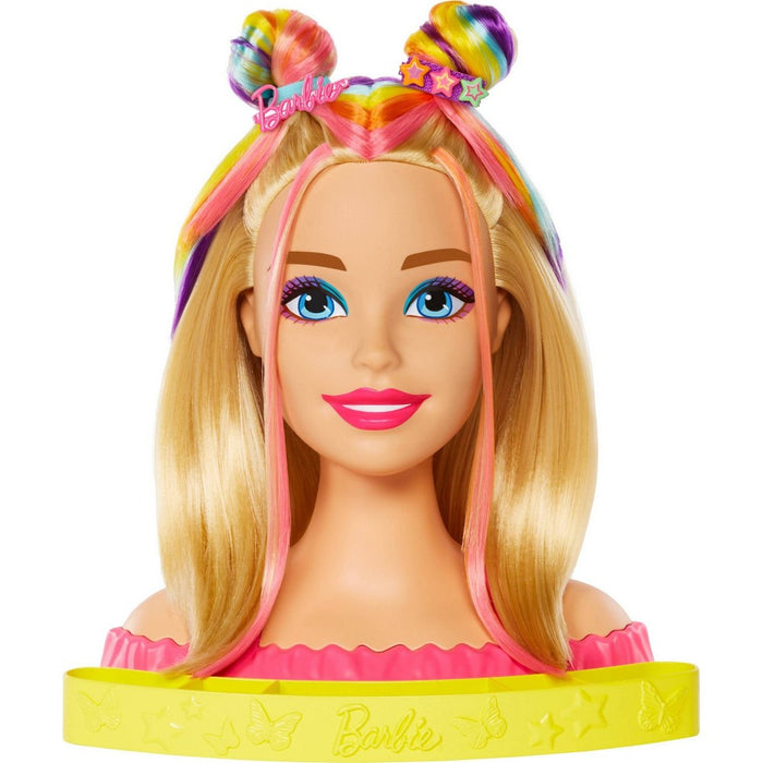 Barbie Totally Hair Neon Rainbow Deluxe Styling Head