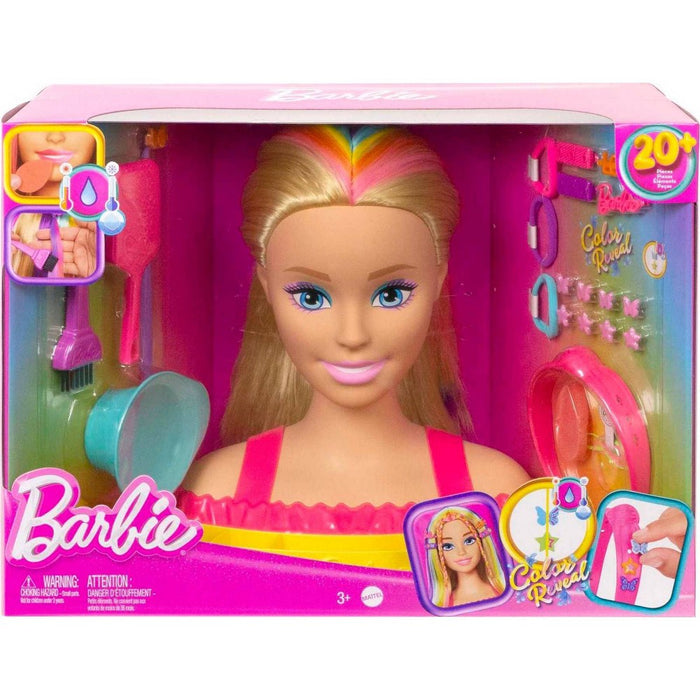 Barbie Totally Hair Neon Rainbow Deluxe Styling Head