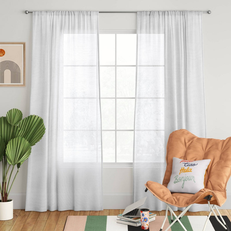 2pk 42"x63" Light Filtering Window Curtain Panels White - Room Essentials