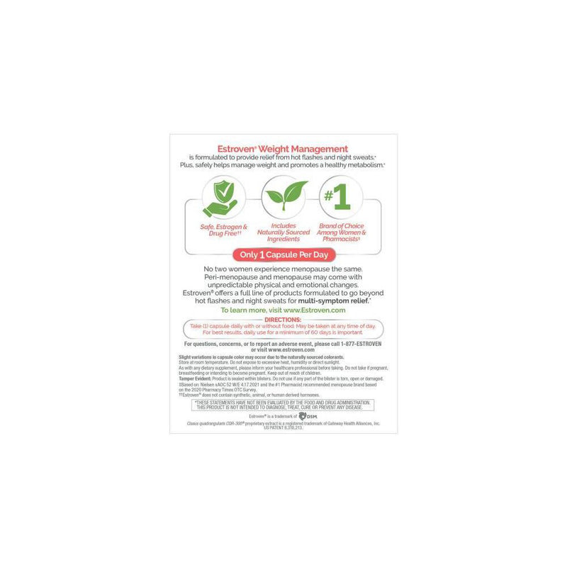 Estroven Menopause Relief + Stress Supplement Caplets - 28ct