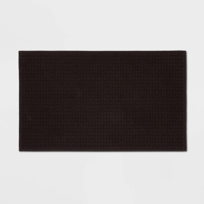 20"x34" Antimicrobial Bath Mat Washed Black - Threshold