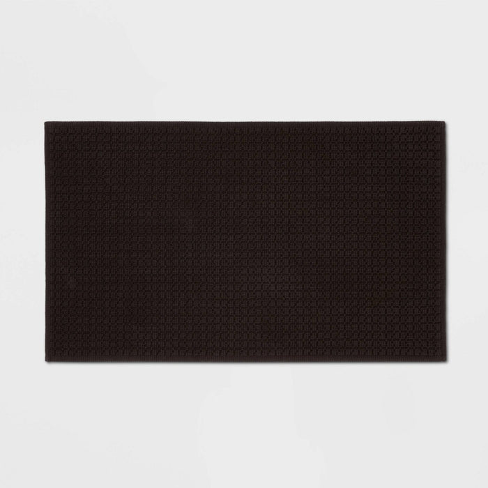 20"x34" Antimicrobial Bath Mat Washed Black - Threshold