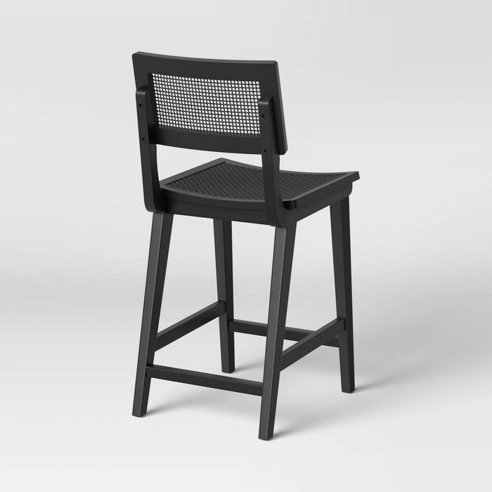 Tormod Backed Cane Counter Height Barstool Black - Threshold (LOCAL PICKUP ONLY)