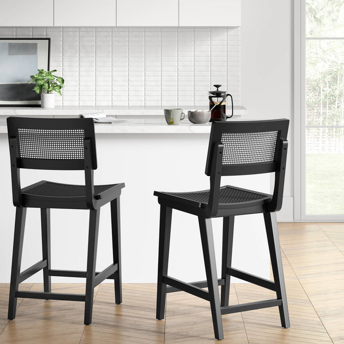 Tormod Backed Cane Counter Height Barstool Black - Threshold (LOCAL PICKUP ONLY)