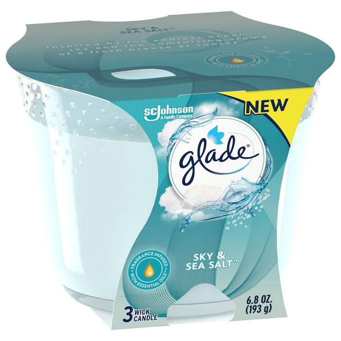 Glade 3 Wick Candle - Sky & Sea Salt - 6.8oz