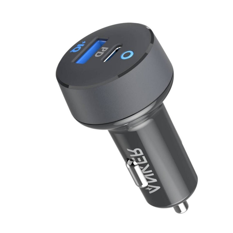 Anker 2-Port 20W USB-C + 15W USB-A Power Delivery Car Charger - Black