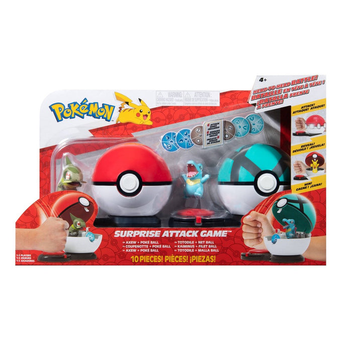 Pokemon Axew with Poke Ball vs Totodile with Net Ball Surprise Attack Game