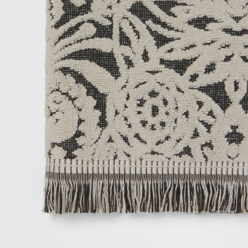 Allover Pattern Hand Towel Black/Khaki - Opalhouse