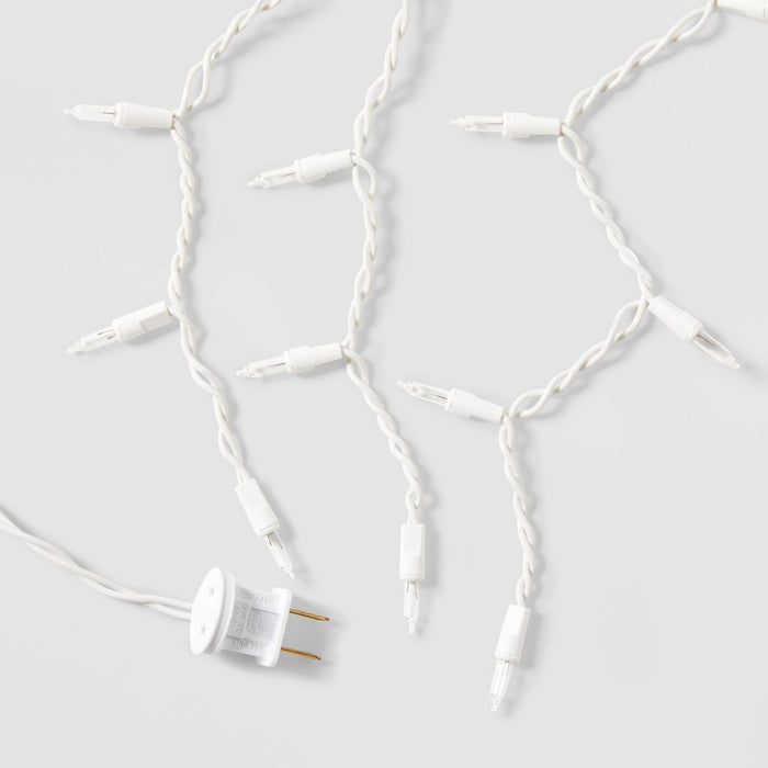 300ct Incandescent Mini Christmas Christmas Icicle Lights Clear with White Wire - Wondershop