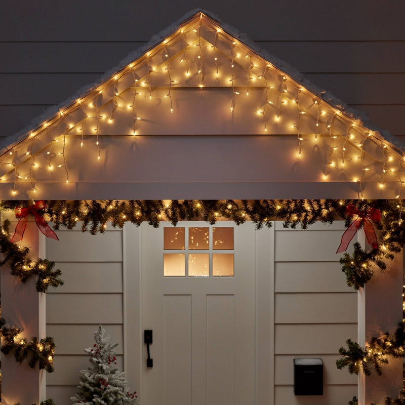 300ct Incandescent Mini Christmas Christmas Icicle Lights Clear with White Wire - Wondershop