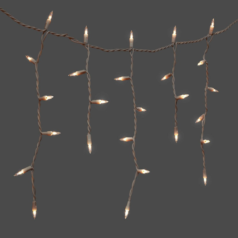 300ct Incandescent Mini Christmas Christmas Icicle Lights Clear with White Wire - Wondershop