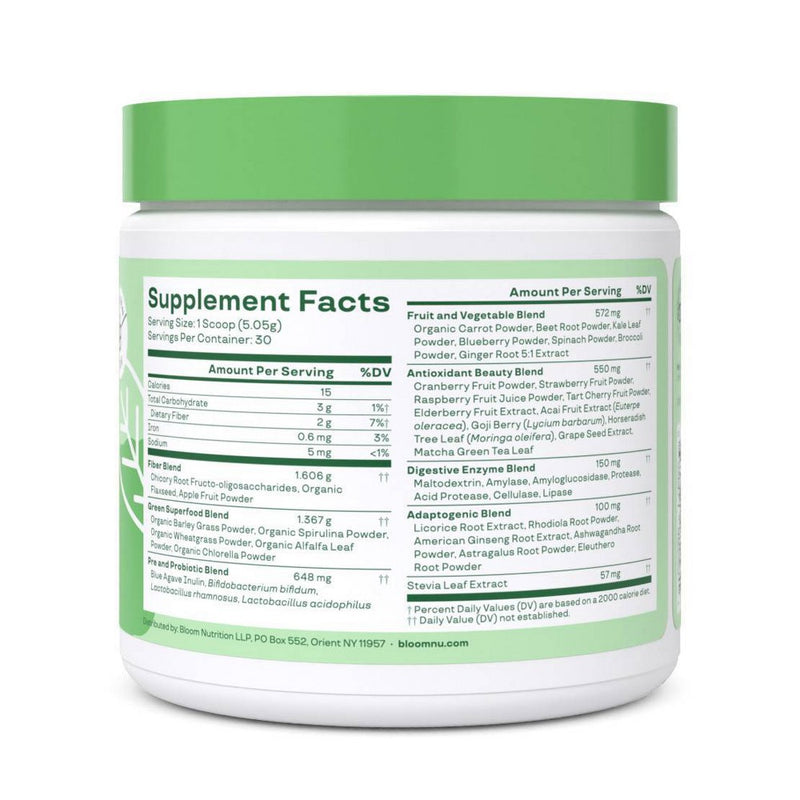 BLOOM NUTRITION Original Greens and Superfoods Powder - 5.3oz/30ct