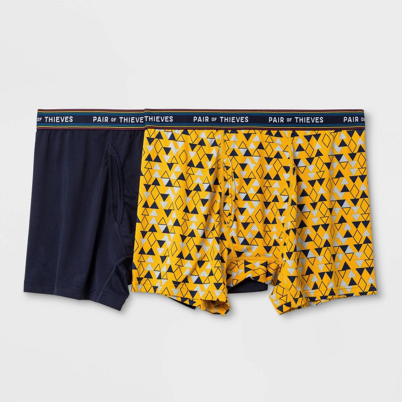 Pair of Thieves Men's Super Fit Boxer Briefs 2pk - Navy/Gold L