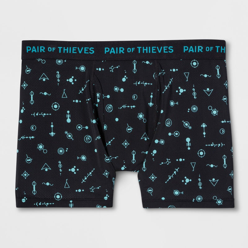 Pair of Thieves Men's Super Fit Boxer Briefs - Black/Geometric S