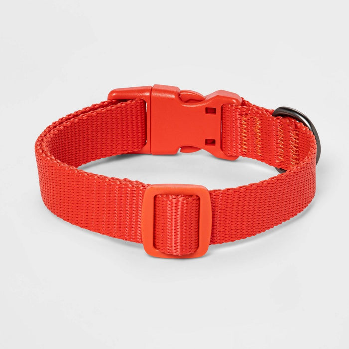 Basic Dog Adjustable Collar - Tomato Red - XL - Boots & Barkley
