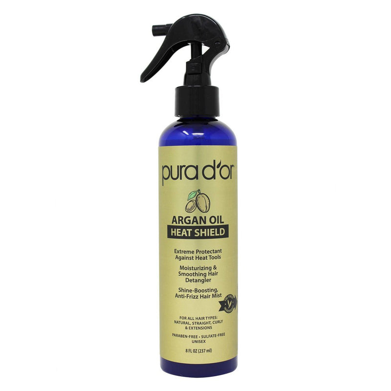 Pura d'or Argan Oil Heat Shield Protectant Spray - 8 fl oz