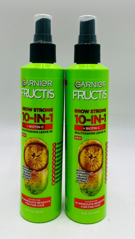 2 PACK Garnier Fructis Grow Strong Thickening 10-in-1 Hair Spray for Fine Hair