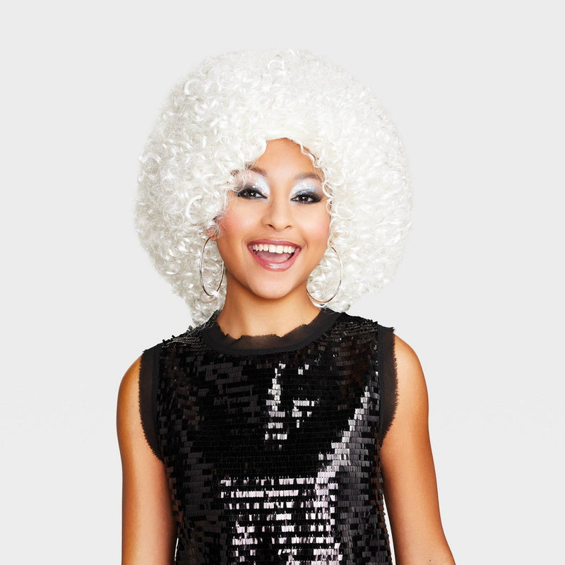 Adult Curly Diva White Halloween Costume Wig - Hyde & EEK! Boutique