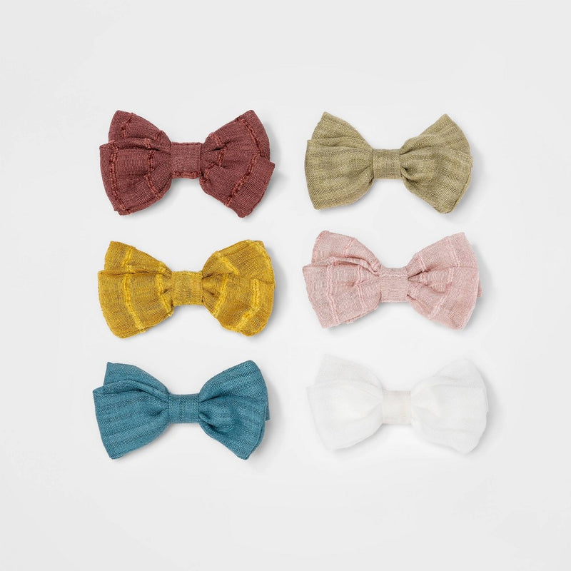 Baby Girls' 6pk Woven Striped Hair Clips - Cloud Island